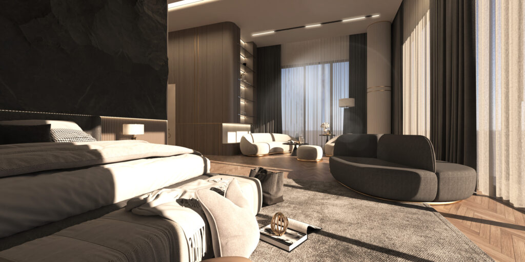 SUNRISE VILLA — Bedroom 3D Visualization 1