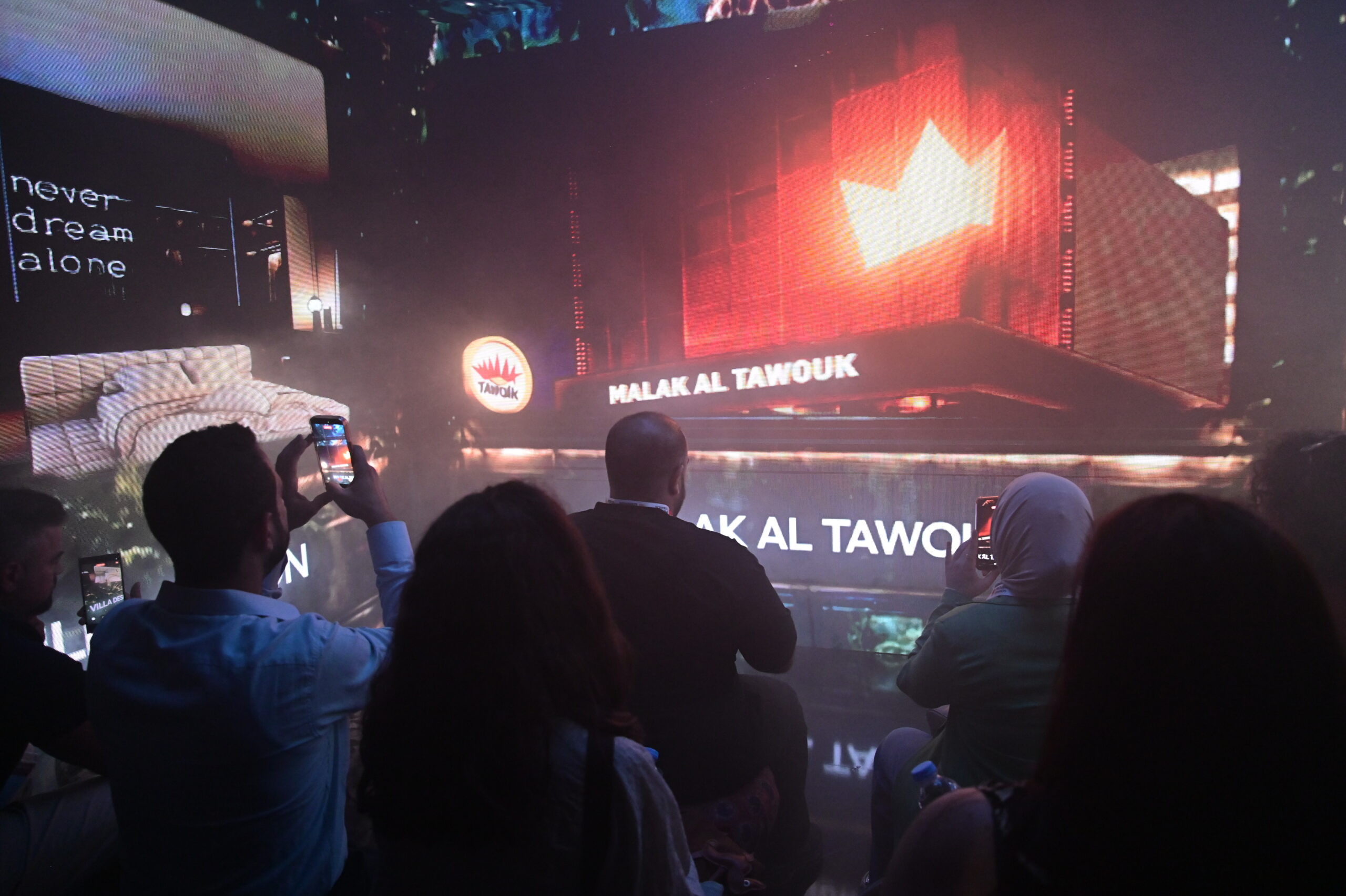 Malak Al Tawouk project shown inside the immersive experience