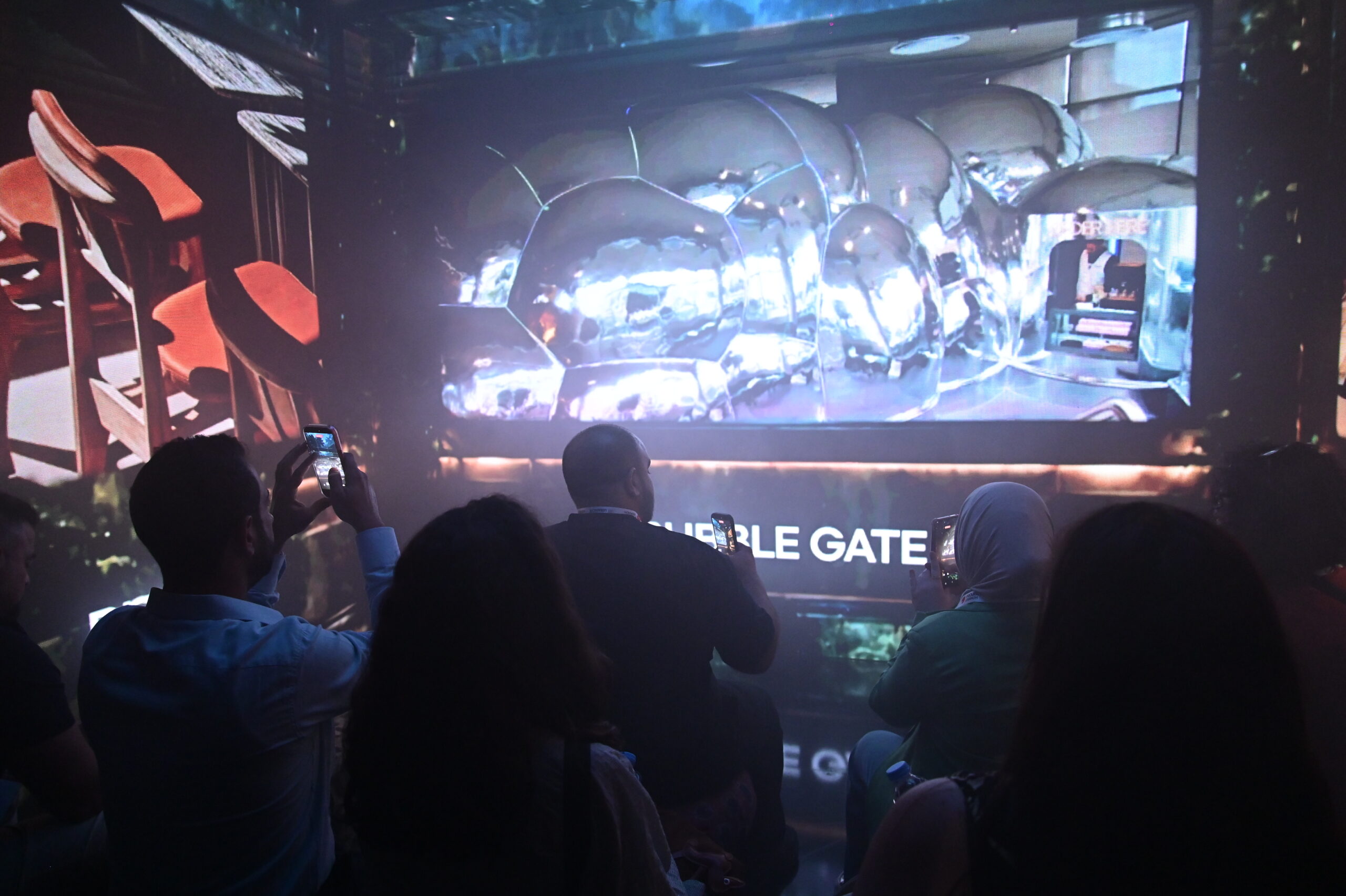 Bubble Gate project shown inside the immersive experience